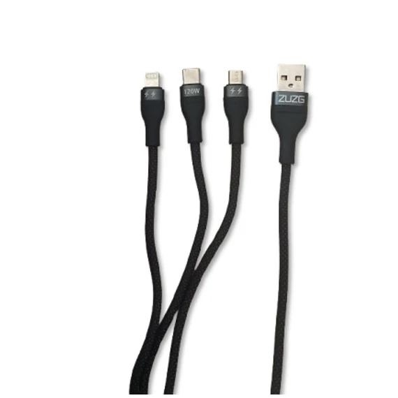 Univerzális töltőkábel – Micro USB / USB-C / Lightning – 1.2 m